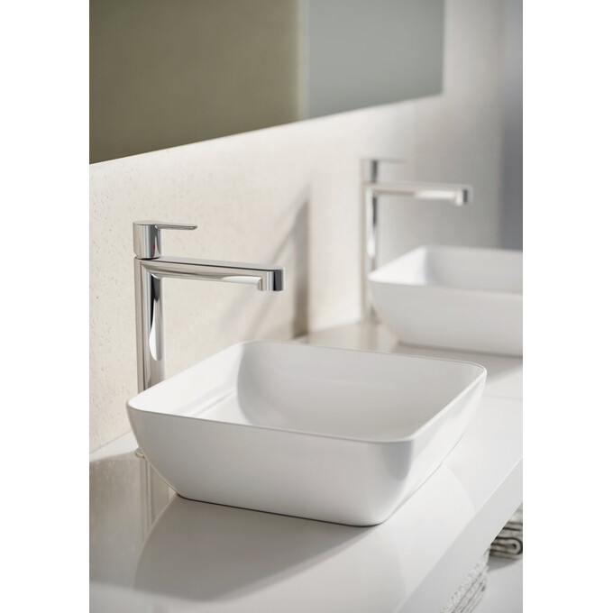 Умывальник Ravak Uni Slim 380 S XJX01138001 (38x38 см, белый глянцевый, чаша), фото 4