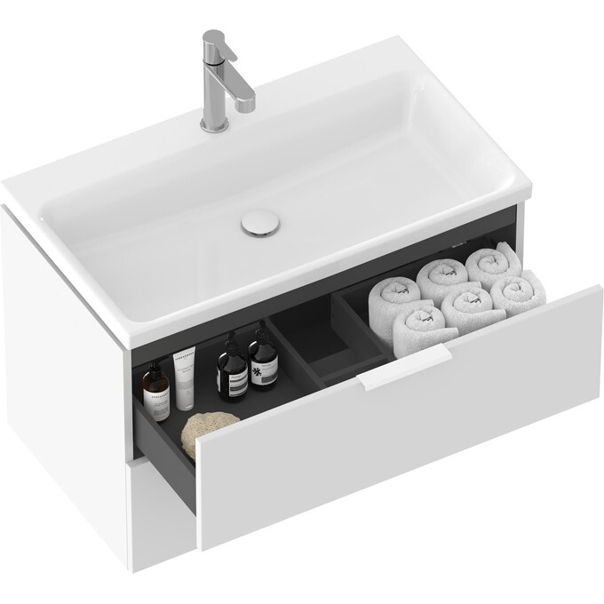 Умывальник Ravak Comfort 800 XJX01280001 (80x46 см, белый глянцевый), Доступные размеры: 80 x 46, Цвет производителя: белый глянец, фото 4