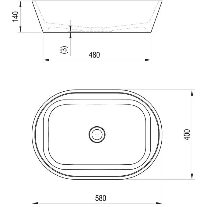 Умивальник Ravak Solo 580 XJX01358000 (58x40 см, білий глянсовий, чаша), фото , изображение 8