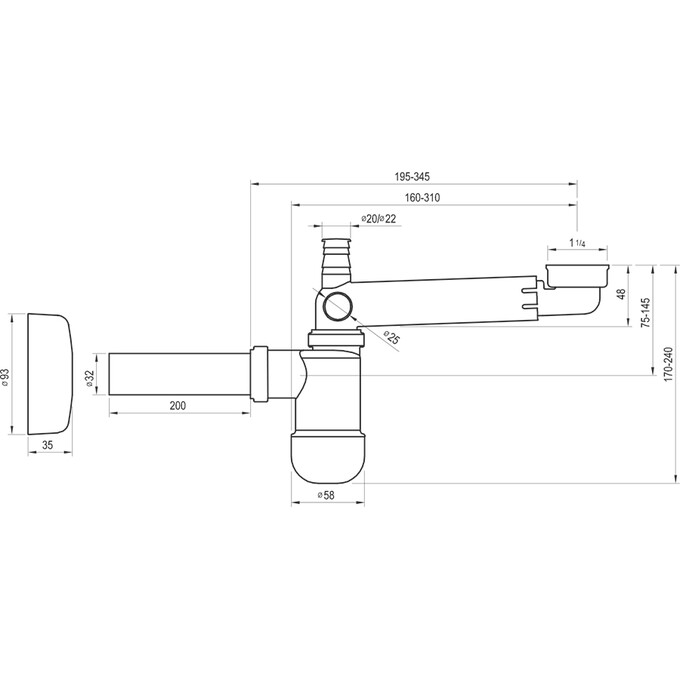 Сифон для раковины Ravak X01612 (бутылочный), фото 2
