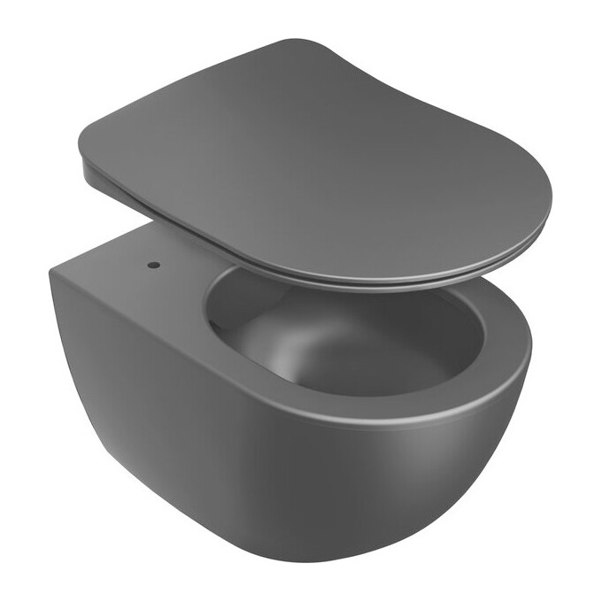 Безободковый подвесной унитаз Ravak Uni Chrome RimOff X01794 (черный матовый, без сиденья), фото 11