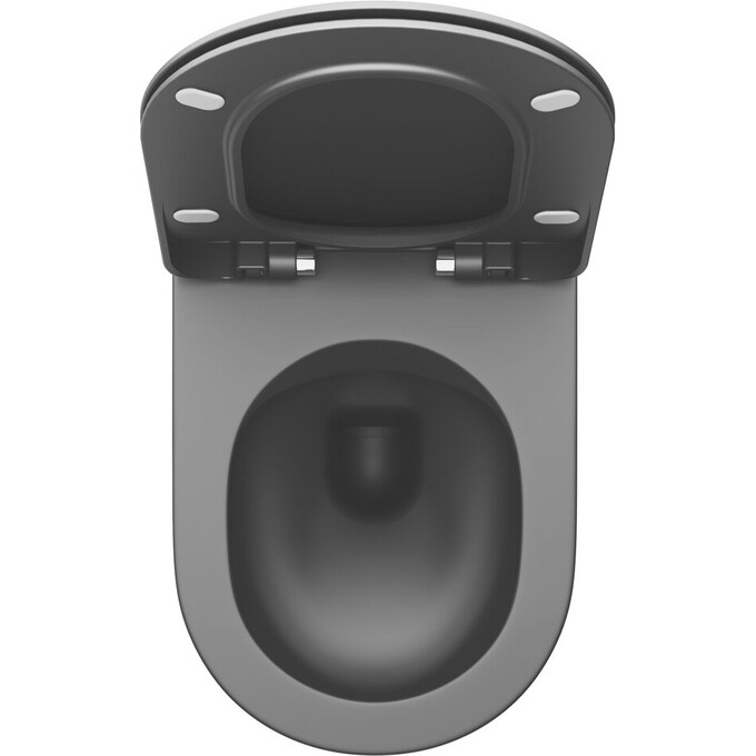 Сиденье для унитаза Ravak Uni Chrome Flat X01795 (c микролифтом, черное), фото 4