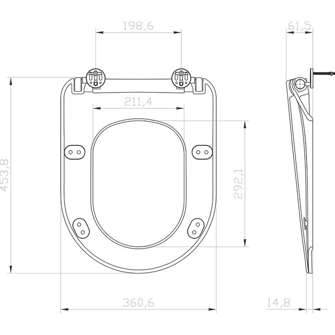 Сиденье для унитаза Ravak Uni Chrome Flat X01795 (c микролифтом, черное), фото 5