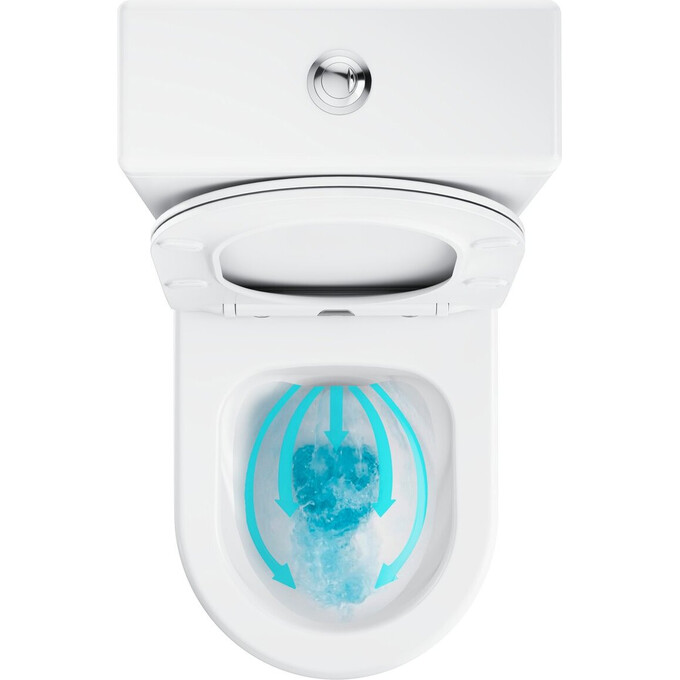 Безободковый унитаз-компакт Ravak Optima Combi RimOff X01870 (с сиденьем), фото 5