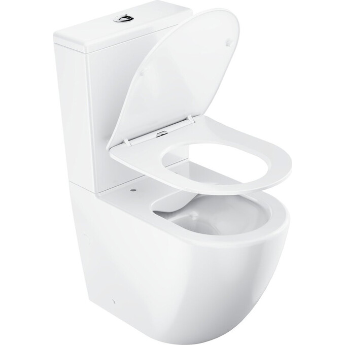 Безободковый унитаз-компакт Ravak Optima Combi RimOff X01870 (с сиденьем), фото 6