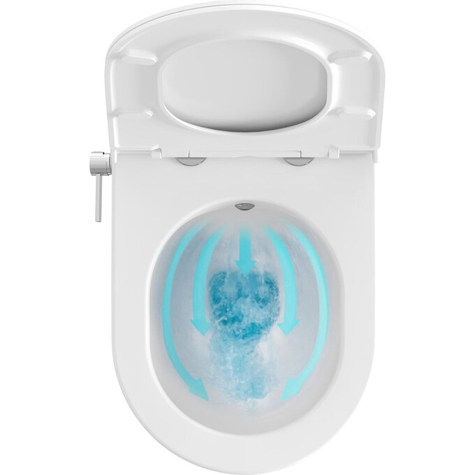 Безободковый подвесной унитаз-биде Ravak Uni Chrome RimOff X01912 (со смесителем, без сиденья), фото 7