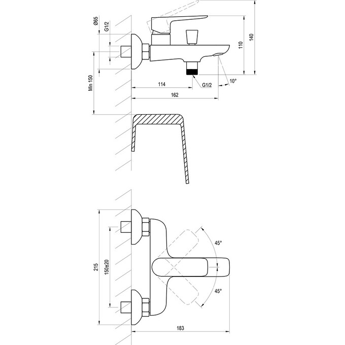 Смеситель для ванны Ravak Classic CL 022.00/150 (X070083), фото 8