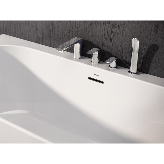 Змішувач на борт ванни Ravak Flat FL 026.00 (X070120, на чотири отвори), Колір виробника: хром, фото , изображение 2
