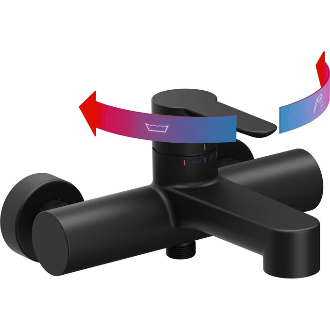 Змішувач для ванни Ravak Puri PU 022.20BL (X070185, чорний), Колір виробника: чорний, фото , изображение 7