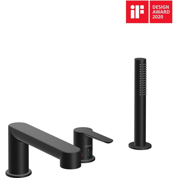 Змішувач на борт ванни Ravak Puri PU 026.20BL (X070186, чорний, на три отвори), Колір виробника: чорний, фото , изображение 3
