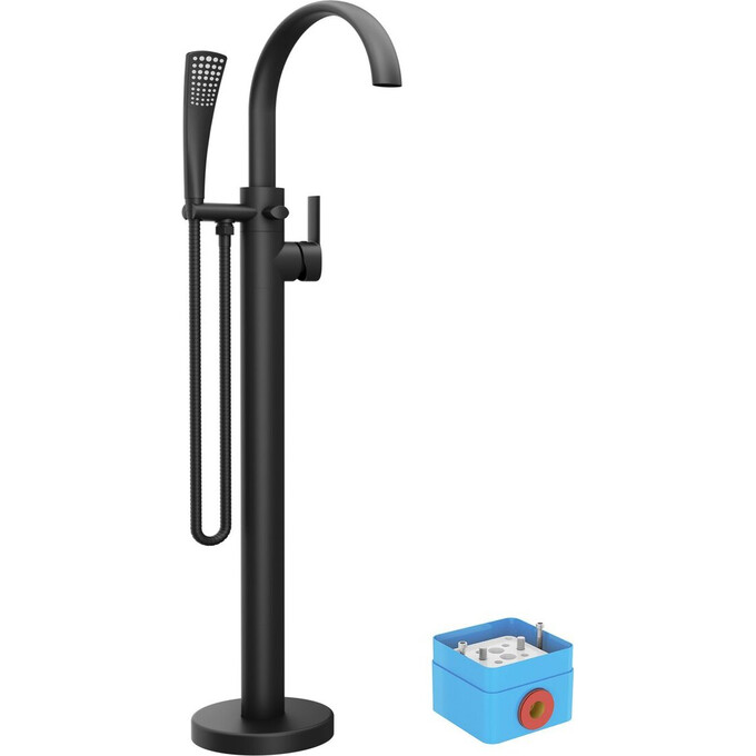 Змішувач для ванни Ravak FM 080.20BL.RB07A (X070435, чорний, підлоговий), Колір виробника: чорний, фото , изображение 2