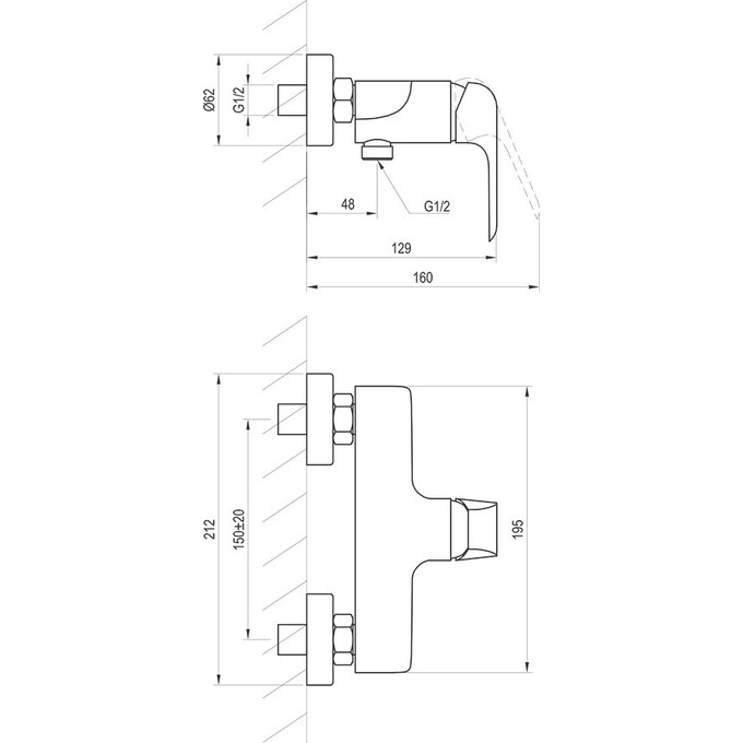 Смеситель для душа Ravak Flat FL 032.00/150 (X070121), Цвет производителя: хром, фото 7