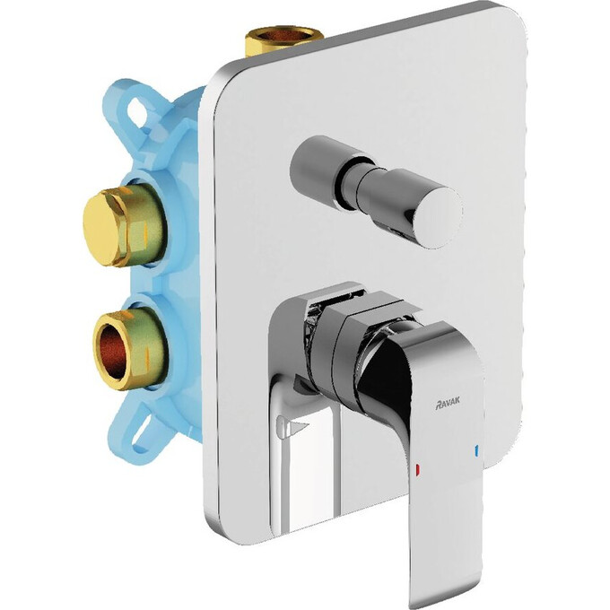 Внешняя часть смесителя скрытого монтажа для ванны Ravak Flat FL 065.00 (X070123), Цвет производителя: хром, фото 4