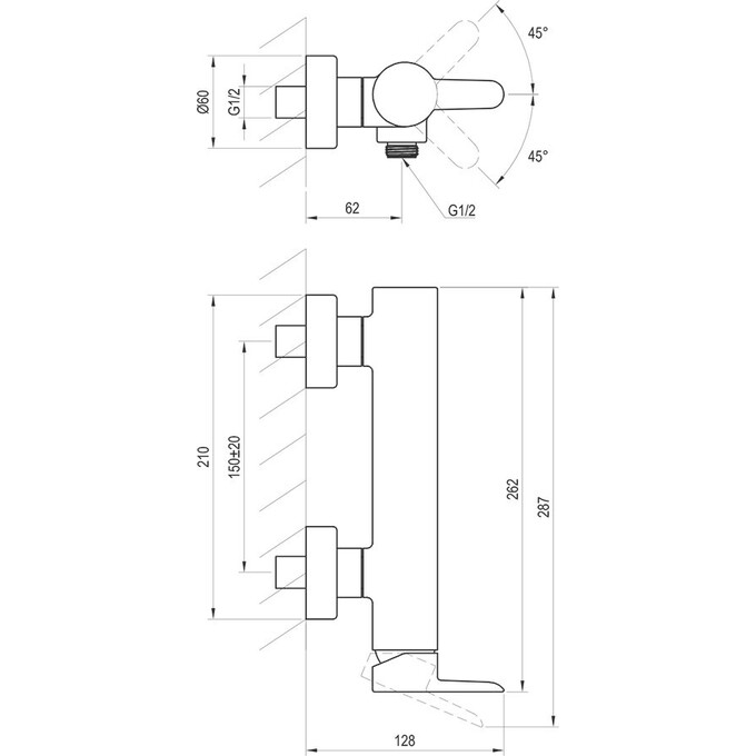 Смеситель для душа Ravak Puri PU 032.00CR (X070145), Цвет производителя: хром, фото 7