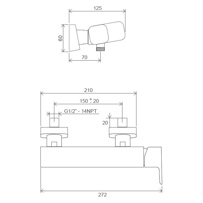Смеситель для душа Ravak 10° Free TD F 032.20/150 (X070153, черный), Цвет производителя: черный, фото 5