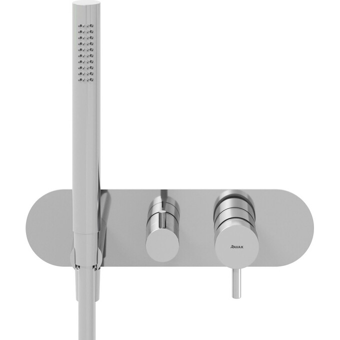 Внешняя часть смесителя скрытого монтажа для ванны Ravak Espirit ES 065.00CR.O2.RB07D+S. (X070207, с лейкой и шлангом), Цвет производителя: хром, фото 4