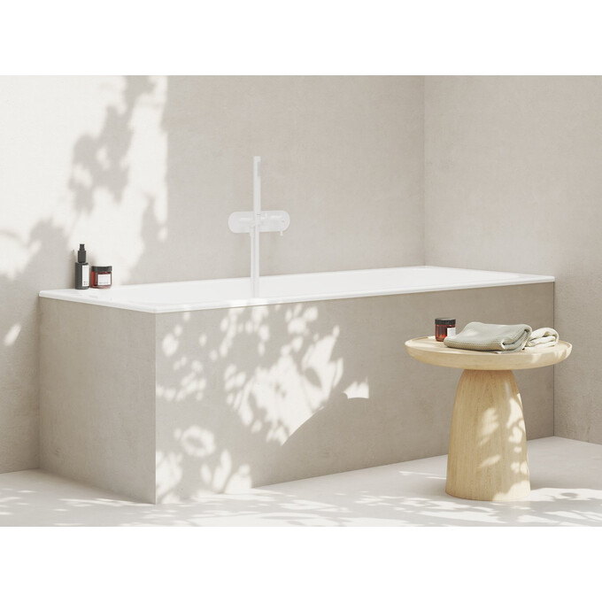 Внешняя часть смесителя скрытого монтажа для ванны Ravak Espirit ES 065.10WV.O2.RB07D+S. (X070250, белая матовая, с лейкой и шлангом), Цвет производителя: белый матовый, фото 3