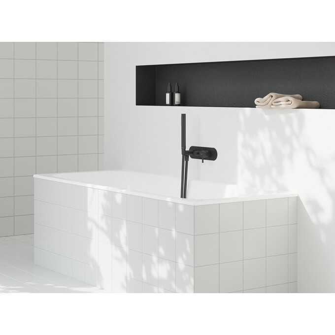 Внешняя часть смесителя скрытого монтажа для ванны Ravak Espirit ES 065.20BLM.O2.RB07D+S. (X070287, черная матовая, с лейкой и шлангом), Цвет производителя: черный матовый, фото 3