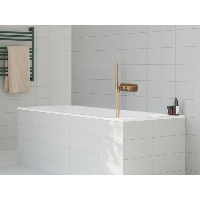 Внешняя часть смесителя скрытого монтажа для ванны Ravak Espirit ES 065.60RGB.O2.RB07D+S. (X070361, брашированное розовое золото, с лейкой и шлангом), Цвет производителя: брашированное розовое золото, фото 3