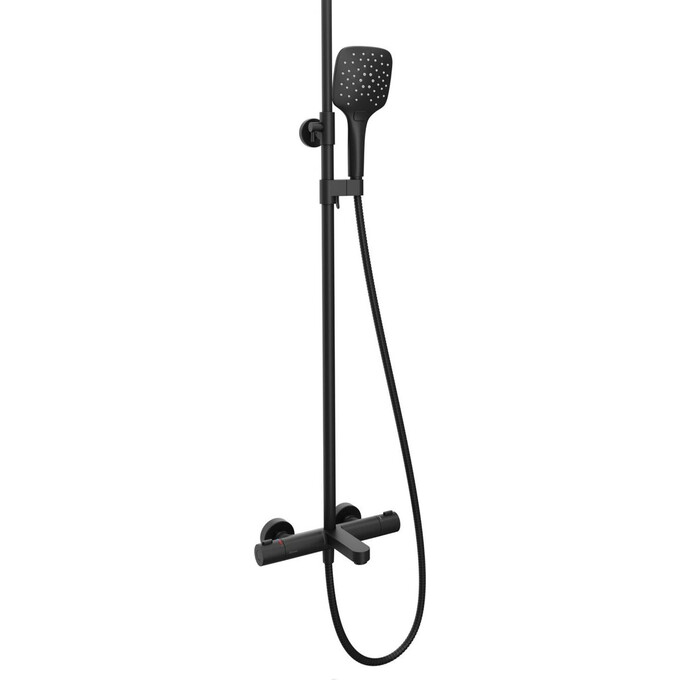 Душевая система с термостатом Ravak Termo TE 092.20BL (X070444, черная, с изливом), Цвет производителя: черный, фото 2