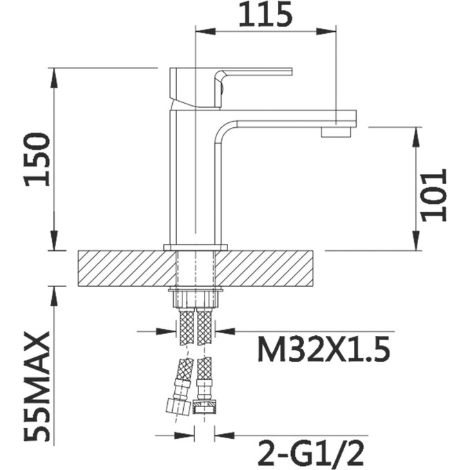 Смеситель для умывальника Lidz Dozorca 001 (LDDOZ001CRM45403), фото 5