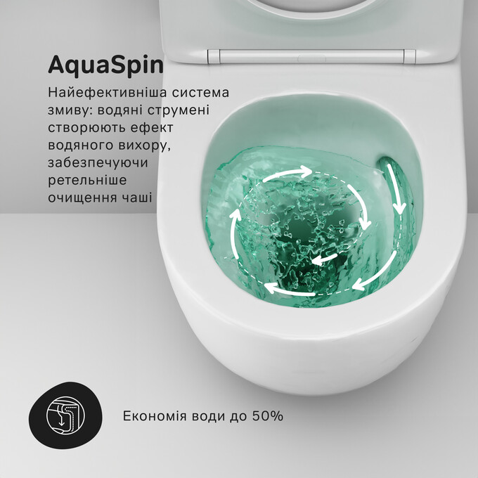 Безободковый подвесной унитаз Am.Pm Like AquaSpin CLA1900SC (воронкообразный, с сиденьем), фото 16