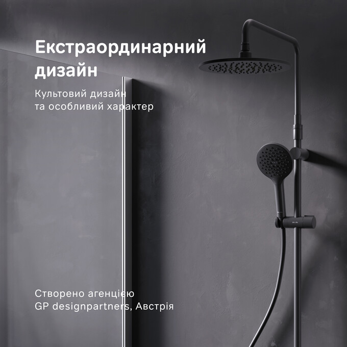 Душевая система Am.Pm Like F0780722 (черная матовая, с изливом и полочкой), Цвет производителя: черный матовый, фото 11