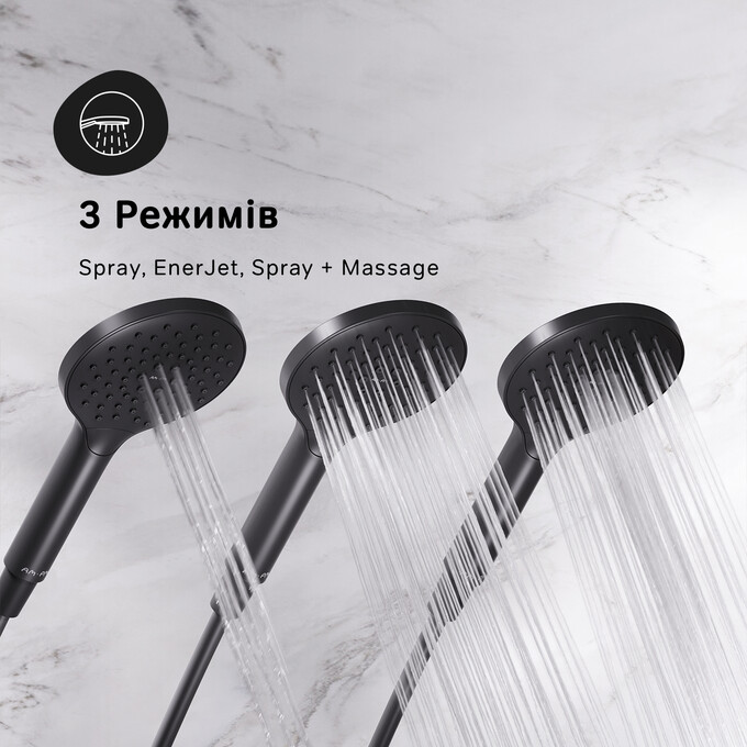 Душевая система Am.Pm Like F0780722 (черная матовая, с изливом и полочкой), Цвет производителя: черный матовый, фото 12