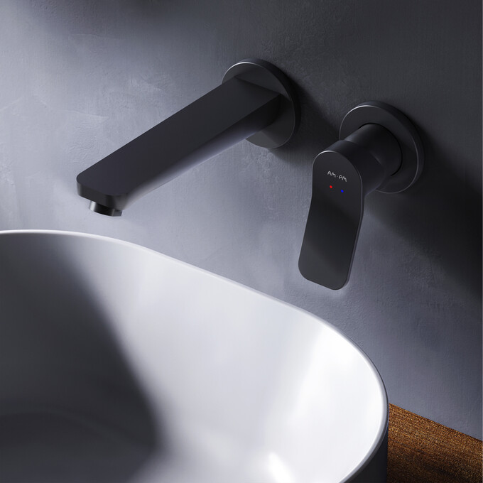 Змішувач прихованого монтажу для умивальника Am.Pm X-Joy F85A72622 (чорний матовий, внутрішня частина в комплекті), фото , изображение 2