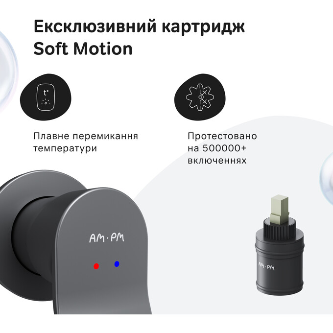 Змішувач прихованого монтажу для умивальника Am.Pm X-Joy F85A72622 (чорний матовий, внутрішня частина в комплекті), фото , изображение 12