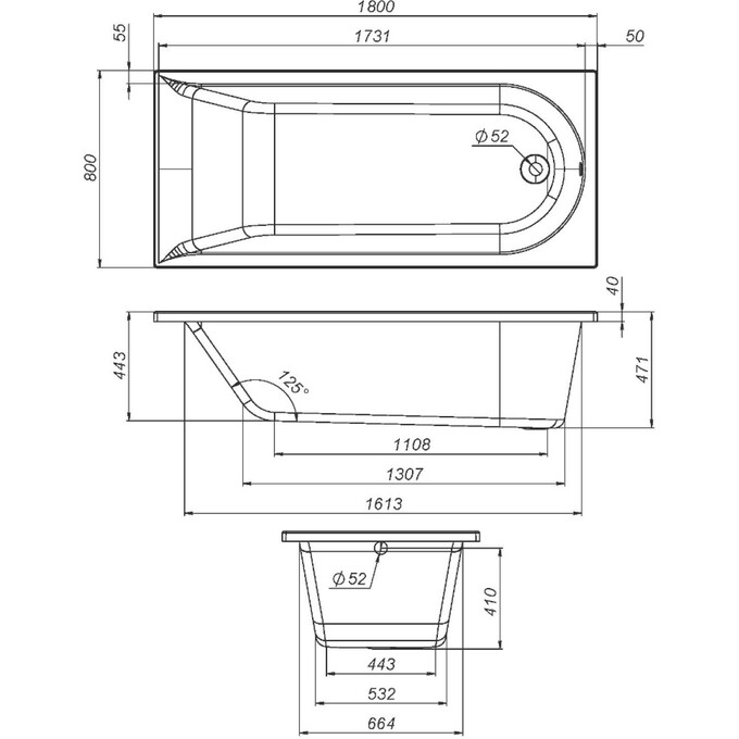 Ванна акриловая 180x80 см Am.Pm Spirit W72A-180-080W-A2, фото 15