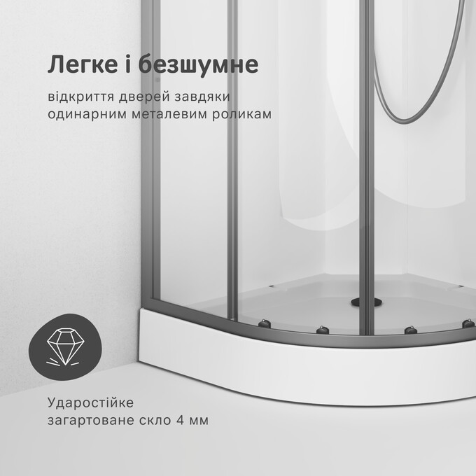 Душовий бокс Am.Pm X-Joy W94C-401-090BT (90x90 см, прозоре скло, профіль чорний матовий, з піддоном), Доступні розміри: 90 x 90, Колір виробника: чорний матовий, фото , изображение 13