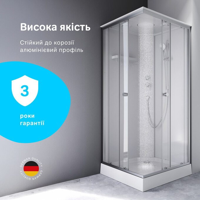 Душовий бокс Am.Pm X-Joy Square W94C-403-090MT (90x90 см, прозоре скло, профіль сатин, з піддоном), Колір виробника: сатин (хром матовий), фото , изображение 11