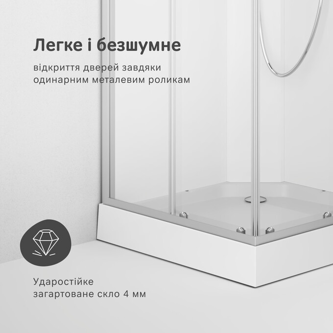 Душовий бокс Am.Pm X-Joy Square W94C-403-090MT (90x90 см, прозоре скло, профіль сатин, з піддоном), Колір виробника: сатин (хром матовий), фото , изображение 13