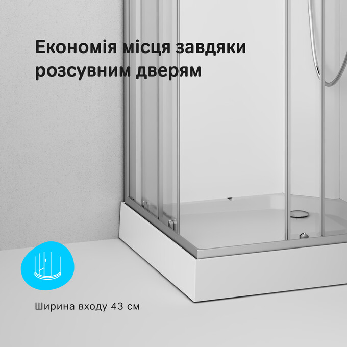 Душовий бокс Am.Pm X-Joy Square W94C-403-090MT (90x90 см, прозоре скло, профіль сатин, з піддоном), Колір виробника: сатин (хром матовий), фото , изображение 14