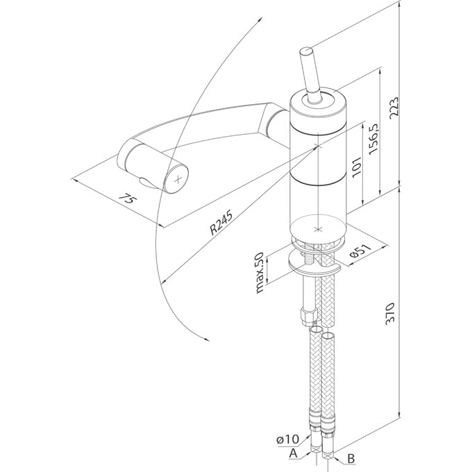 Смеситель для кухни Damixa Arc 290007464 (хром/черный), фото 14