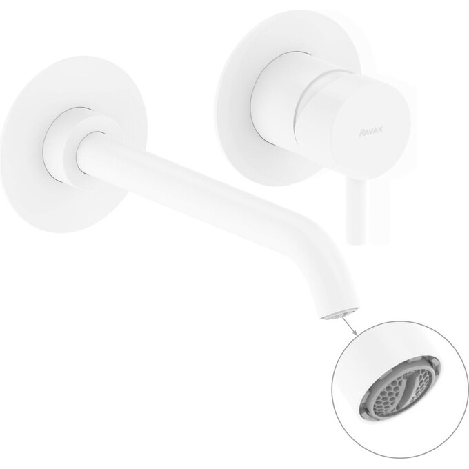 Внешняя часть смесителя скрытого монтажа для умывальника Ravak Espirit ES 019.10WV.O1.RB07B (X070241, белая матовая), Цвет производителя: белый матовый, фото 4