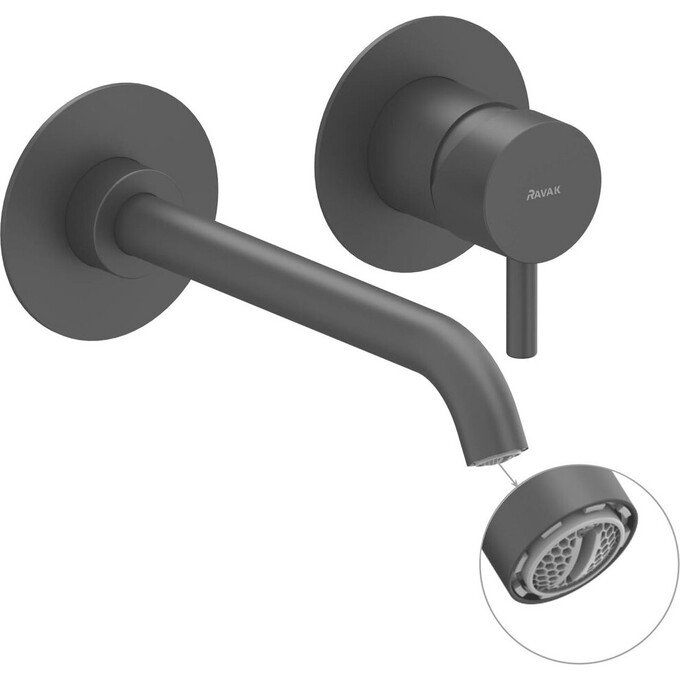 Внешняя часть смесителя скрытого монтажа для умывальника Ravak Espirit ES 019.20BLM.O1.RB07B (X070278, черная матовая), Цвет производителя: черный матовый, фото 4