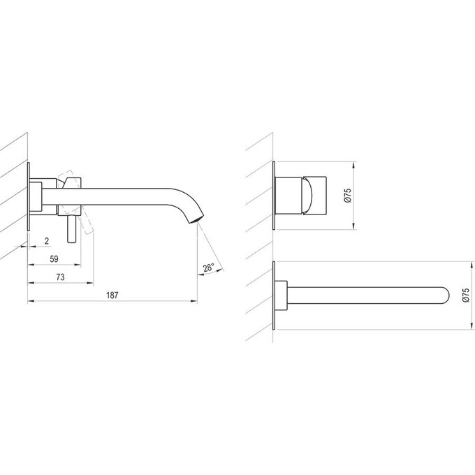 Внешняя часть смесителя скрытого монтажа для умывальника Ravak Espirit ES 019.20GB.O1.RB07B (X070315, графитовая брашированная), Цвет производителя: графит брашированный, фото 5