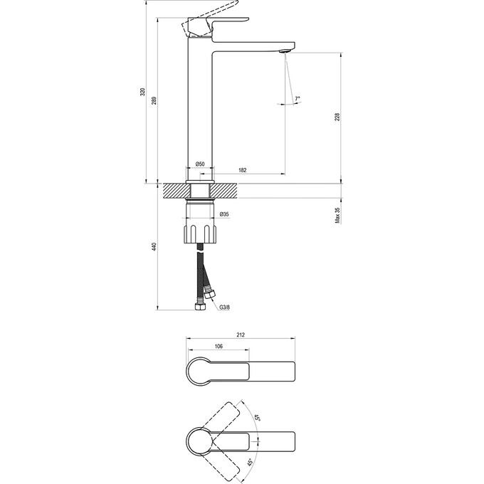 Смеситель для умывальника Ravak Solar SL 015.20BL (X070490, черный, высокий), Цвет производителя: черный, фото 4