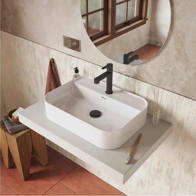 Змішувач для умивальника Ravak Puri PU 014.21BL (X070505, чорний), Колір виробника: чорний, фото , изображение 4