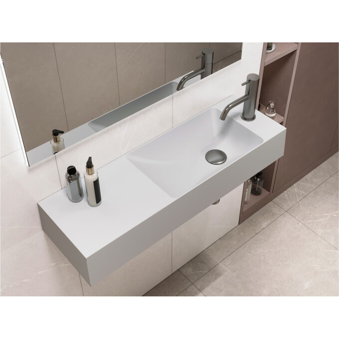 Умывальник Miraggio Shanghai R Miramarble 0000576 (80x25 см, с крылом), Доступные размеры: 80 x 25 R, фото 3