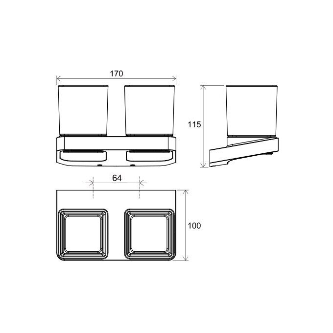 Стакан для зубных щеток Ravak 10° TD 220.00CR (X07P322, настенный, двойной), Цвет производителя: хром, фото 4