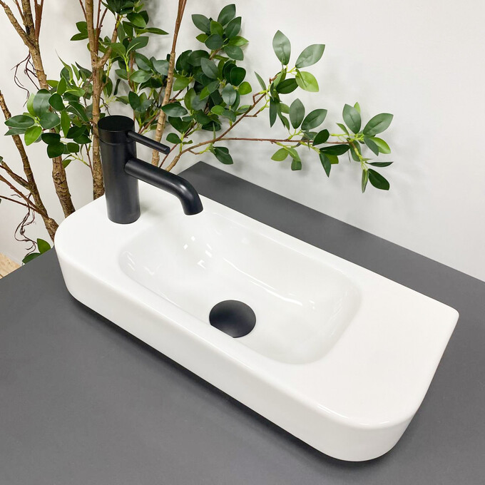 Умивальник VBI APRILIA R White VBI-015607 (51x22 см), Доступні розміри: 51 x 22  R, Колір виробника: білий, фото 