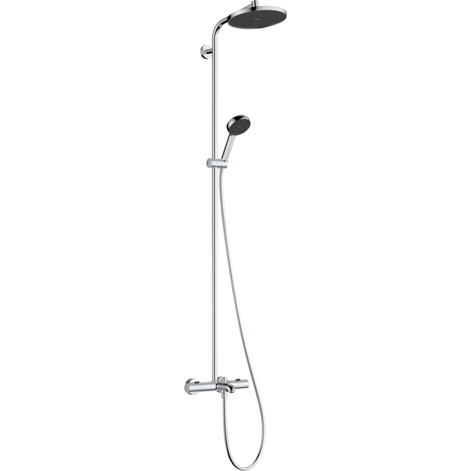 Душевая система с термостатом Hansgrohe Activera S Showerpipe 240 EcoSmart Chrome 28871000 (хром, с изливом), Цвет производителя: хром, фото 
