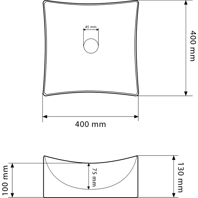 Умивальник VBI Viareggio S White VBI-016200 (40x40 см), Доступні розміри: 40 x 40, фото , изображение 5