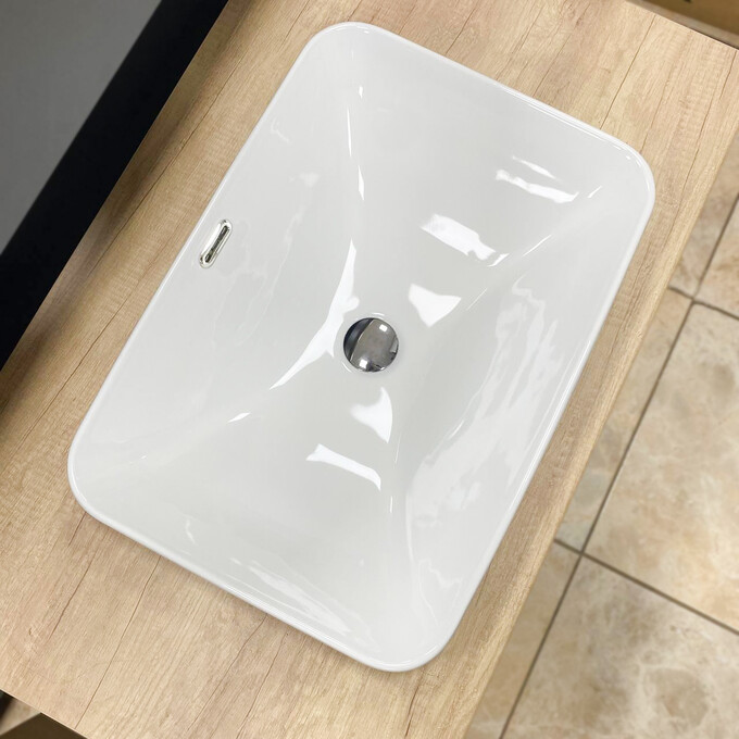 Умивальник VBI Bitritto White VBI-018024 (57x40 см), Доступні розміри: 57 x 40, Колір виробника: білий, фото , изображение 3