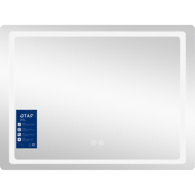 Зеркало для ванной комнаты Qtap Mideya MI2 QT2078F908W (80x60 см, с LED подсветкой, антизапотеванием и диммером), Доступные размеры: 80 x 60, фото 3
