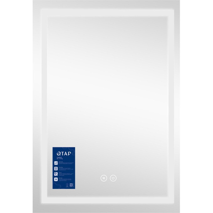 Зеркало для ванной комнаты Qtap Mideya MI1 QT2078F936W (50x80 см, с LED подсветкой, антизапотеванием и диммером), Доступные размеры: 50 x 80, фото 3