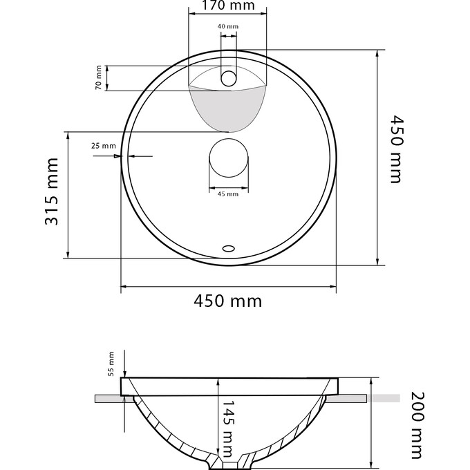 Умивальник VBI Pianette White VBI-018015 (45 см), фото , изображение 5